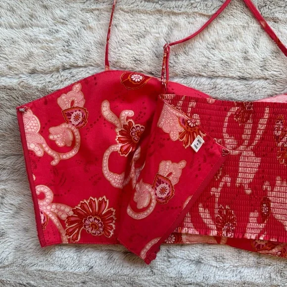 A.L.C. Arit Floral Sweetheart Crop Top in Calla Size 12 - Picture 9 of 16